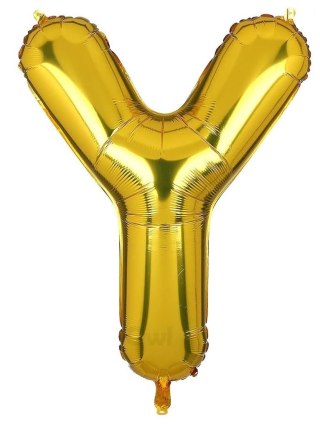DUŻY BALON FOLIOWY NA ROCZNICĘ URODZINY IMPREZĘ LITERA Y ZŁOTY 40CM