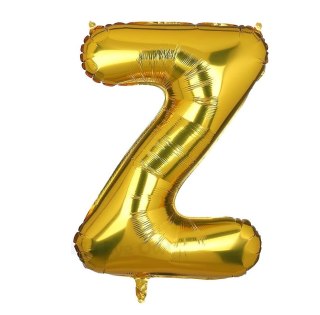 DUŻY BALON FOLIOWY NA ROCZNICĘ URODZINY IMPREZĘ LITERA Z ZŁOTY 40CM