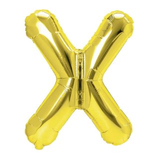 DUŻY BALON FOLIOWY NA ROCZNICĘ URODZINY IMPREZĘ LITERA X ZŁOTY 40CM