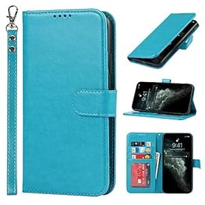 ETUI APPLE IPHONE 11 MORSKI NIEBIESKI ZAMYKANE Z KLAPKĄ OCHRONNE +SMYCZ