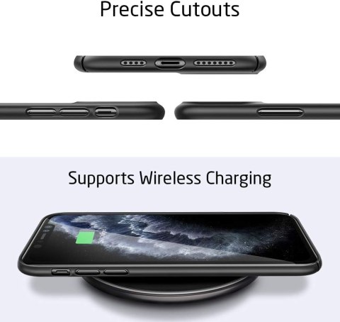 ETUI APPLE IPHONE 11 PRO CZARNE PLECKI WYSOKA OCHRONA TWARDE WYTRZYMAŁE