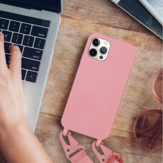 ETUI APPLE IPHONE 12/ 12 PRO JASNE RÓŻOWE PLECKI OCHRONNE WYTRZYMAŁE +SMYCZ