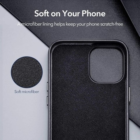 ETUI APPLE IPHONE 12 PRO MAX CZARNE IMITACJA SKÓRY PLECKI OCHRONNE SOLIDNE