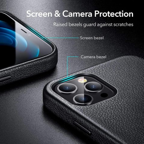 ETUI APPLE IPHONE 12 PRO MAX CZARNE IMITACJA SKÓRY PLECKI OCHRONNE SOLIDNE