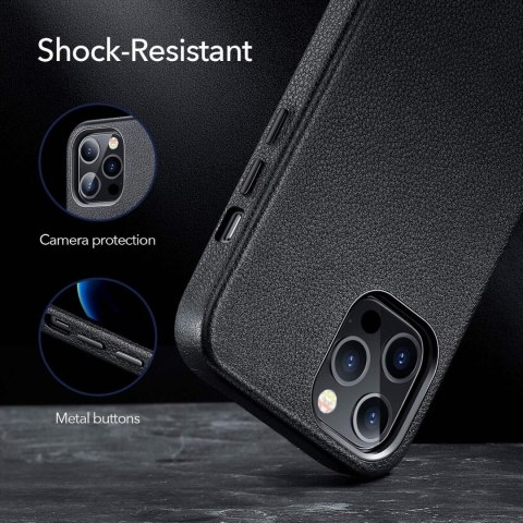 ETUI APPLE IPHONE 12 PRO MAX CZARNE IMITACJA SKÓRY PLECKI OCHRONNE SOLIDNE