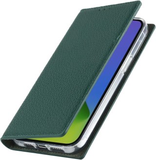 ETUI APPLE IPHONE 13 PRO BUTELKOWA ZIELEŃ IMITACJA SKÓRY ZAMYKANE Z KLAPKĄ