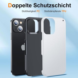 ETUI APPLE IPHONE 14 / 13 SREBRNE WYTŁACZANE ANTY- POŚLIZGOWE OCHRONNE