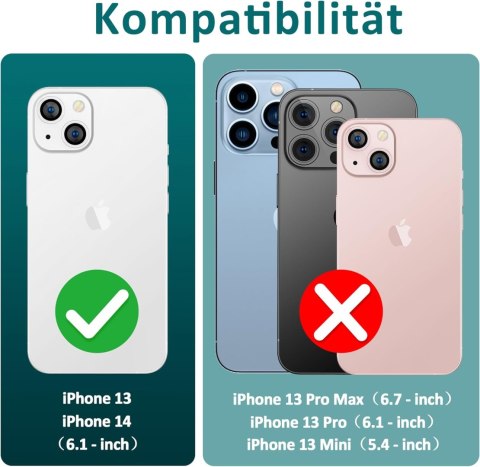 ETUI APPLE IPHONE 14 / 13 SREBRNE WYTŁACZANE ANTY- POŚLIZGOWE OCHRONNE