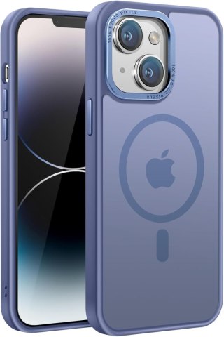 ETUI APPLE IPHONE 14 GRANATOWE PÓŁPRZEZROCZYSTE PLECKI MAGSAFE OCHRONNE