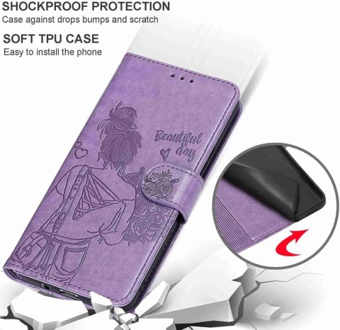 ETUI APPLE IPHONE 14 PRO MAX FIOLETOWE ZAMYKANE Z KLAPKĄ DZIEWCZYNA NAPIS ETUI APPLE IPHONE 14 PRO MAX FIOLETOWE ZAMYKANE Z KLAPKĄ DZIEWCZYNA NAPIS