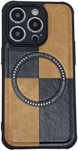 ETUI APPLE IPHONE 14 PRO MAX IMITACJA SKÓRY BRĄZOWE CZARNE KRATKA MAGSAFE ETUI APPLE IPHONE 14 PRO MAX IMITACJA SKÓRY BRĄZOWE CZARNE KRATKA MAGSAFE