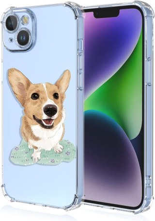ETUI APPLE IPHONE 14 PRZEZROCZYSTE PIES SŁODKIE UROCZE WYSOKA OCHRONA