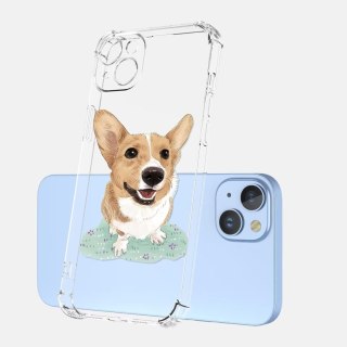 ETUI APPLE IPHONE 14 PRZEZROCZYSTE PIES SŁODKIE UROCZE WYSOKA OCHRONA