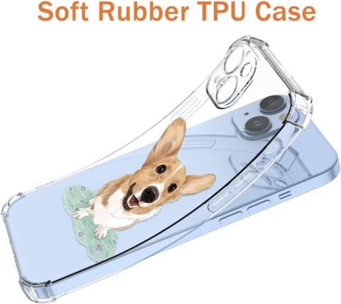 ETUI APPLE IPHONE 14 PRZEZROCZYSTE PIES SŁODKIE UROCZE WYSOKA OCHRONA