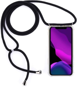 ETUI APPLE IPHONE SE / 8 PRZEZROCZYSTE WYSOKA OCHRONA SOLIDNE +SMYCZ CZARNA