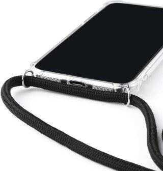 ETUI APPLE IPHONE SE / 8 PRZEZROCZYSTE WYSOKA OCHRONA SOLIDNE +SMYCZ CZARNA