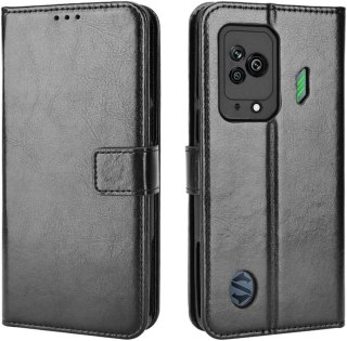 ETUI XIAOMI BLACK SHARK 5 CZARNE ZAMYKANE Z KLAPKĄ IMITACJA SKÓRY OCHRNNE
