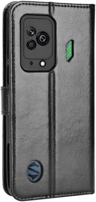 ETUI XIAOMI BLACK SHARK 5 CZARNE ZAMYKANE Z KLAPKĄ IMITACJA SKÓRY OCHRNNE