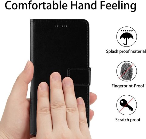 ETUI XIAOMI BLACK SHARK 5 CZARNE ZAMYKANE Z KLAPKĄ IMITACJA SKÓRY OCHRNNE