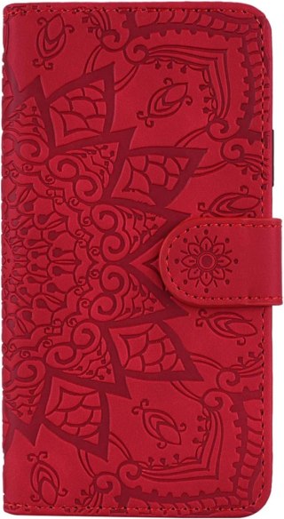 ETUI MOTOROLA MOTO G POWER 2021 CZERWONE WYTŁACZANY WZÓR ZAMYKANE Z KLAPKĄ