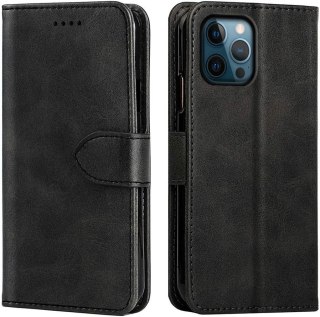 ETUI REDMI 9A CZARNE ZAMYKANE Z KLAPKĄ IMITACJA SKÓRY WYTRZYMAŁE SOLIDNE