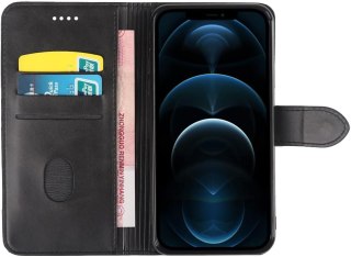 ETUI REDMI 9A CZARNE ZAMYKANE Z KLAPKĄ IMITACJA SKÓRY WYTRZYMAŁE SOLIDNE