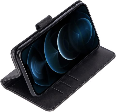 ETUI REDMI 9A CZARNE ZAMYKANE Z KLAPKĄ IMITACJA SKÓRY WYTRZYMAŁE SOLIDNE