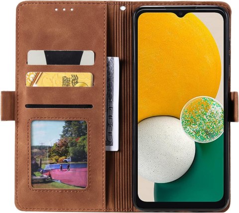ETUI SAMSUNG GALAXY A13 4G SZARY BRĄZOWY IMITACJA SKÓRY ZAMYKANE Z KLAPKĄ ETUI SAMSUNG GALAXY A13 4G SZARY BRĄZOWY IMITACJA SKÓRY ZAMYKANE Z KLAPKĄ