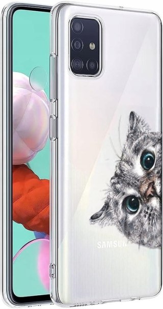 ETUI SAMSUNG GALAXY A71 5G PRZEZROCZYSTE UROCZE SŁODKIE KOT ANIMAL PLECKI