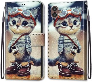 ETUI SAMSUNG GALAXY M13 5G KOTEK W BUTACH UROCZY SŁODKI ZAMYKANE Z KLAPKĄ