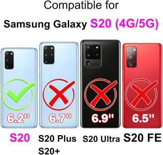 ETUI SAMSUNG GALAXY S20 CZARNE ZE WZOREM ZAMYKANE Z KLAPKĄ MIEJSCE NA KARTY