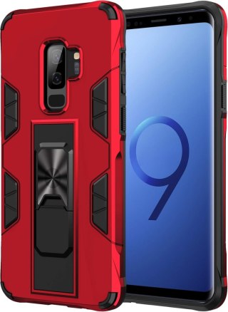 ETUI SAMSUNG GALAXY S9+ CZERWONO CZARNE PANCERNE WYTRZYMAŁE OCHRONA SOLIDNE