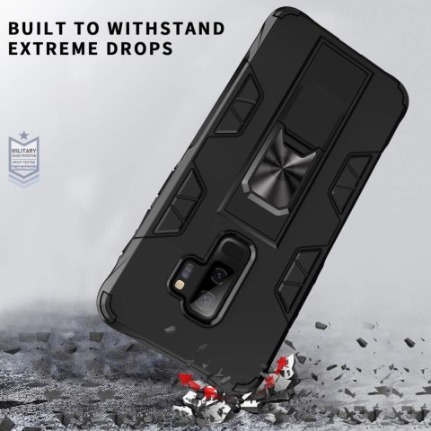 ETUI SAMSUNG GALAXY S9+ CZERWONO CZARNE PANCERNE WYTRZYMAŁE OCHRONA SOLIDNE