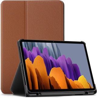 ETUI SAMSUNG GALAXY TAB S7 BRĄZOWE ZAMYKANE Z KLAPKĄ SKŁADANE WYTRZYMAŁE