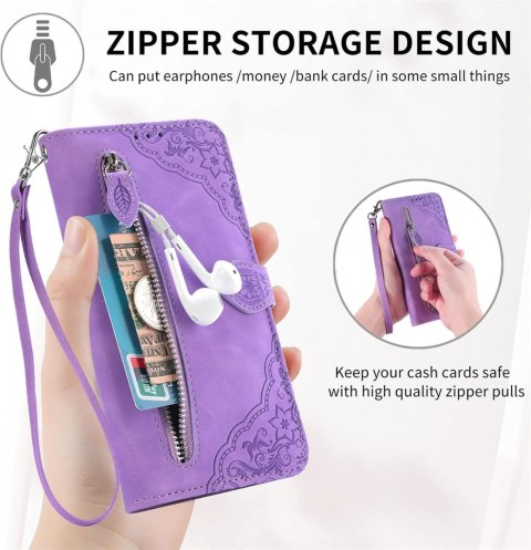 ETUI SONY XPERIA 5 VI FIOLETOWE ZAMYKANE Z KLAPKĄ PORTFEL MIEJSCE NA KARTY