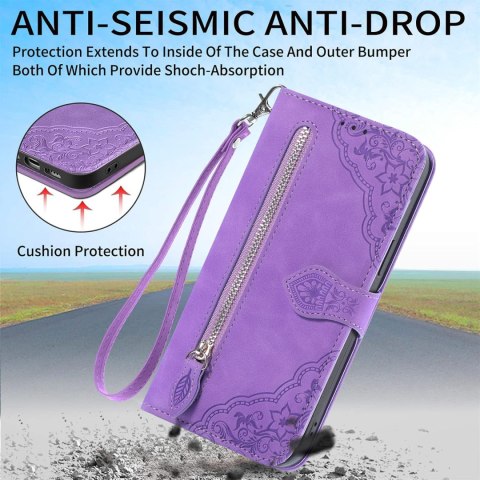 ETUI SONY XPERIA 5 VI FIOLETOWE ZAMYKANE Z KLAPKĄ PORTFEL MIEJSCE NA KARTY