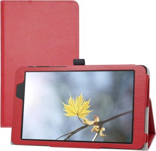 ETUI TABLET ALLDOCUBE IPLAY 8T CZERWONE IMITACJA SKÓRY ZAMYKANE Z KLAPKĄ
