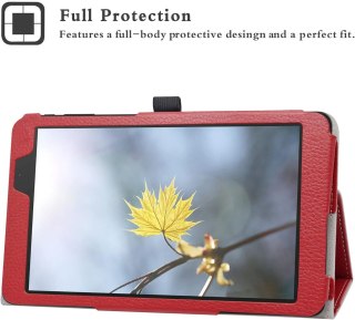 ETUI TABLET ALLDOCUBE IPLAY 8T CZERWONE IMITACJA SKÓRY ZAMYKANE Z KLAPKĄ