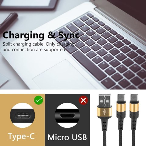 KABEL MIKROFONOWY USB-A DO 2x USB-C CZARNY 200cm Elgato Wave:1, Wave:3 KABEL MIKROFONOWY USB-A DO 2x USB-C CZARNY 200cm Elgato Wave:1, Wave:3