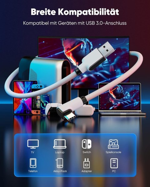 KABEL USB 3.0 USB-C OCULUS QUEST 1/2/PC/ STEAM VR 5 Gbit/s BIAŁY 5m
