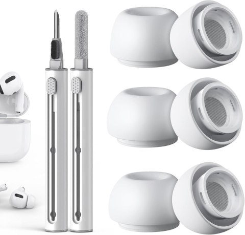 ZESTAW CZYŚCIK 3xGUMKI REDUKUJĄCE BIAŁE RÓŻNE ROZMIARY DO SŁUCHAWEK AIRPODS ZESTAW CZYŚCIK 3xGUMKI REDUKUJĄCE BIAŁE RÓŻNE ROZMIARY DO SŁUCHAWEK AIRPODS