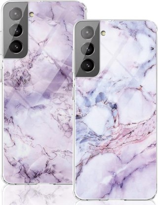 2X ETUI SAMSUNG GALAXY S22 FIOLETOWO BIAŁE MARMURKOWE OCHRONNE SOLIDNE