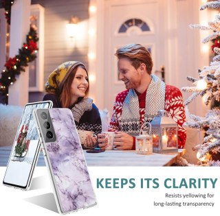 2X ETUI SAMSUNG GALAXY S22 FIOLETOWO BIAŁE MARMURKOWE OCHRONNE SOLIDNE