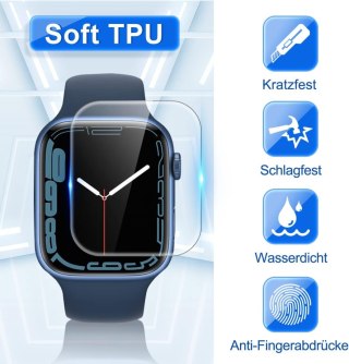 4X FOLIA OCHRONNA APPLE WATCH SERII 7 45MM WYSOKA OCHRONA ŁATWY MONTAŻ