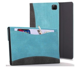 ETUI APPLE IPAD PRO 12.9" 2020 NIEBIESKIE ZAMYKANE KLAPKA Z KIESZONKĄ RYSIK
