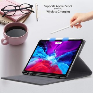 ETUI APPLE IPAD PRO 12.9" 2020 NIEBIESKIE ZAMYKANE KLAPKA Z KIESZONKĄ RYSIK