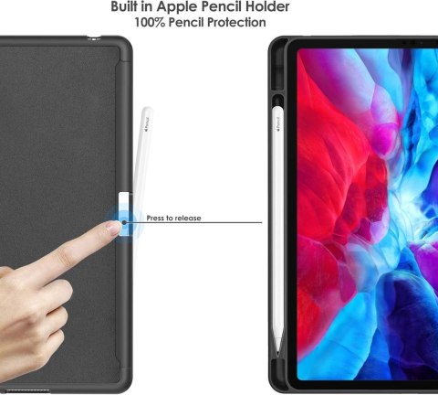 ETUI APPLE IPAD PRO 12.9" 2020 NIEBIESKIE ZAMYKANE KLAPKA Z KIESZONKĄ RYSIK