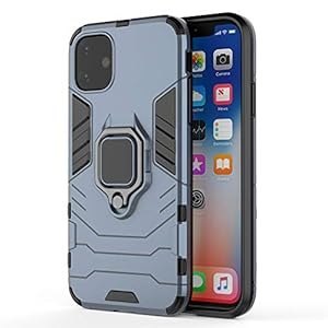 ETUI APPLE IPHONE 11 SZARY NIEBIESKI PANCERNE WYTRZYMAŁE Z PIERŚCIENIEM