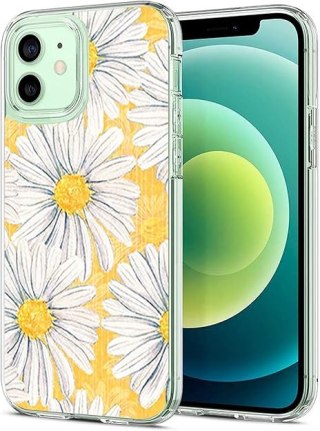 ETUI APPLE IPHONE 12 MINI ŻÓŁTE STOKROTKA BIAŁY KWIATEK WYSOKA OCHRONA