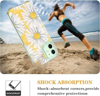 ETUI APPLE IPHONE 12 MINI ŻÓŁTE STOKROTKA BIAŁY KWIATEK WYSOKA OCHRONA